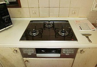 ビルトインガスコンロ交換工事　群馬県沼田市　RS31W13K10R-V(L/R)