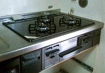 ビルトインコンロ交換工事　静岡県磐田市　RS71W13B11R-B(L/R)