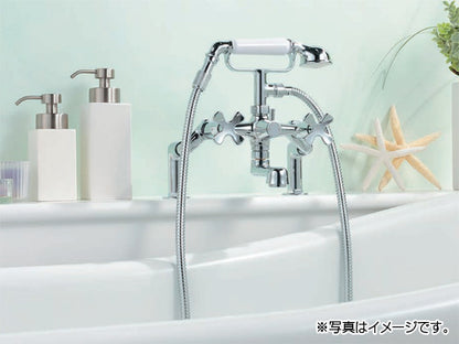 浴室用蛇口 hana[壁][浴槽・洗い場兼用][2ハンドルシャワーバス混合水栓][スパウト70mm][一般地]