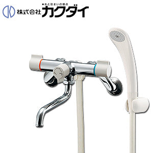 浴室用蛇口[壁][浴槽・洗い場兼用][2ハンドルシャワーバス混合水栓][一時止水][スパウト170mm][一般地]