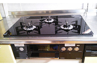 ビルトインガスコンロ交換工事　広島県安芸郡　RHS71W15G11R-BW