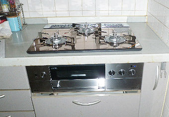 ビルトインガスコンロ交換工事　神奈川県相模原市　RHS31W15G23R-STW
