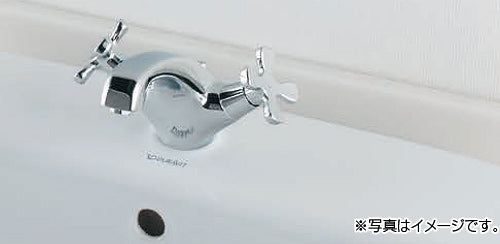 洗面用蛇口 hana[台][2ハンドル混合水栓][スパウト115mm][吐水口高さ91mm][引き棒付][一般地]