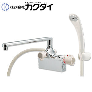 浴室用蛇口[台][デッキ形][サーモスタット付シャワーバス混合水栓][スパウト300mm][湯水芯100～102mm][一般地]