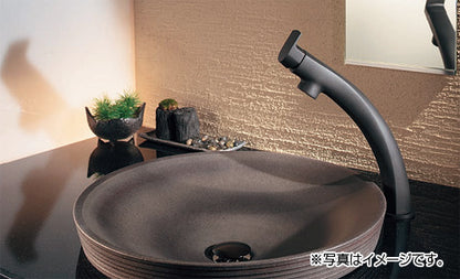 洗面用蛇口 TSUKI[台][シングルレバー混合水栓][スパウト138mm][吐水口高さ193mm][トール][一般地寒冷地共用][マットブラック]