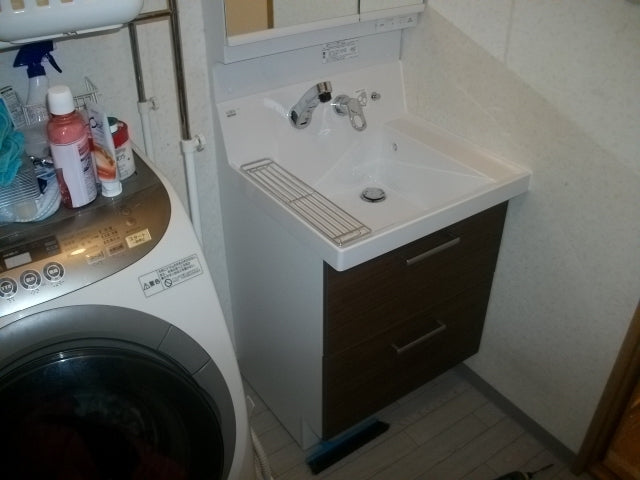 トイレ交換・床CF/巾木交換え及び洗面化粧台取り替え工事　京都府京都市上京区　CS220B-SH221BAS-W - After
