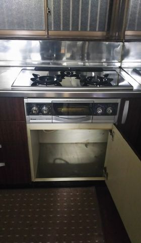 ビルトインガスコンロ交換工事　茨城県鹿嶋市　RHS71W17G26R-STW-LPG - Before