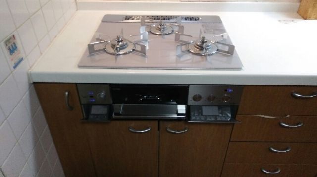 ビルトインガスコンロ交換工事　京都府向日市　RHS32W22E4RC-STW-13A - After