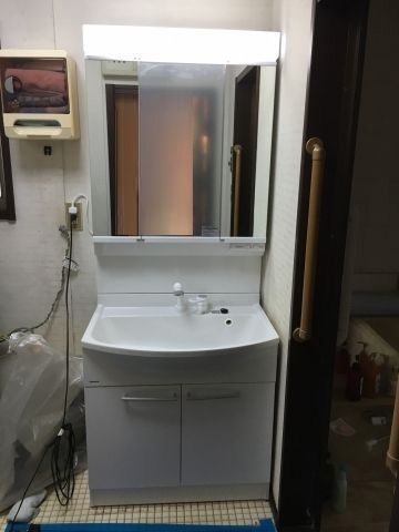 洗面化粧台交換工事　千葉県千葉市中央区　GQM75KSCW-GQM75K3SMK - After