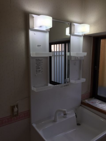 洗面化粧台交換工事　茨城県取手市　LDPA075BAGEN2A-set-sale - After
