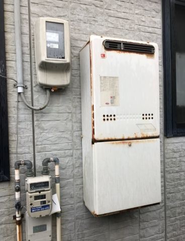 ガス給湯器 ビルトインガスコンロ交換工事　石川県金沢市　GT-2460SAWX-BL-set-LPG - Before