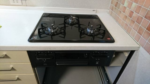 ビルトインガスコンロ交換工事　滋賀県守山市　N3GN2RSQ1-R-13A - After