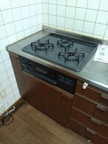 ビルトインガスコンロ交換工事　埼玉県新座市　RB32AM4H2S-BW-LPG