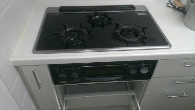 ガスコンロ・ガス配管交換工事　宮城県仙台市太白区　RS71W13B11R-BL-13A - Before