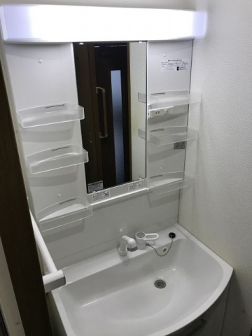 洗面化粧台交換工事　兵庫県神戸市中央区　GQM75KSCW+GQM75K1SMK+GQM001DG - After