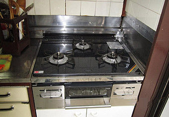 ビルトインガスコンロ交換工事　東京都小平市　RS31W11G13R-S(L/R)