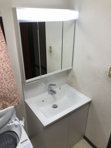 洗面化粧台交換工事　富山県富山市　GC-755EB-HW - After