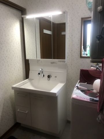 洗面化粧台交換工事　東京都小平市　AR3H-755SY-set3-VP1H - After