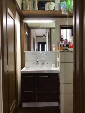 洗面化粧台交換工事　大阪府松原市　AR3H-755SY-set3-LM2H - After