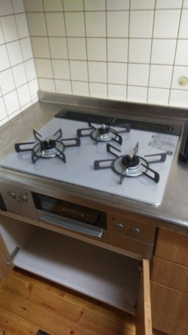 ビルトインガスコンロ交換工事　栃木県那須郡那須町　RHS31W23L7RSTW-LPG