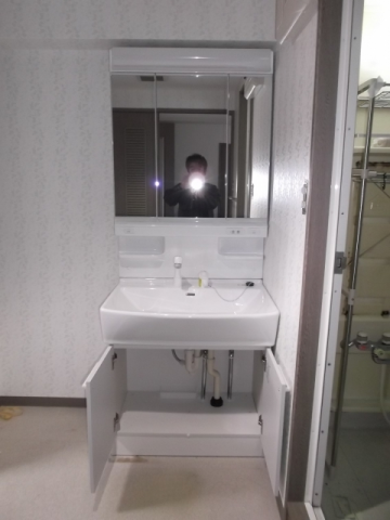 洗面化粧台交換工事　愛媛県松山市　LSAB-70A-LCM-753HW - After