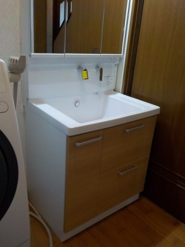 洗面化粧台交換工事　熊本県熊本市東区　LDSWB075BDGEN1-J - After