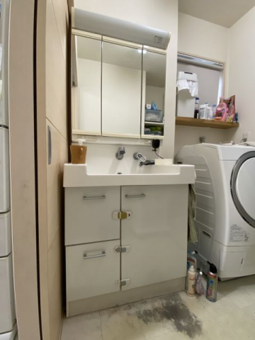 洗面化粧台交換工事　埼玉県狭山市　AR3H-755SY-set3-VP1H - Before
