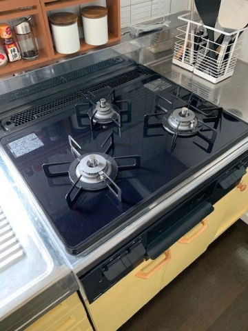 レンジフード ビルトインガスコンロ交換工事　静岡県伊東市　N3WT6RWASC-LPG