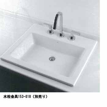 洗面器単品[オーバーカウンター式][角形][水栓取付穴径:φ35][3ヶ所][Luju]
