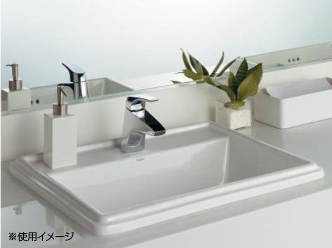 洗面器単品[オーバーカウンター式][角形][水栓取付穴径:φ35][中央1ヶ所][Luju]