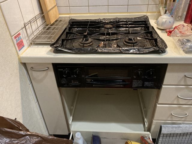 レンジフード ビルトインガスコンロ交換工事　東京都板橋区　PD-509WS-60CV-13A - Before