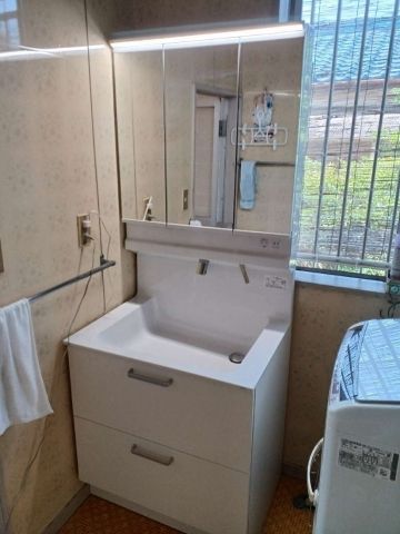 洗面化粧台交換工事　埼玉県熊谷市　LDSFS075BQGDN1-set1-A - After