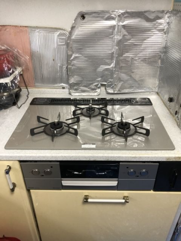 ビルトインガスコンロ交換工事　福島県いわき市　RHS71W37T2DVW-LPG