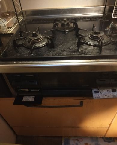 ビルトインガスコンロ交換工事　兵庫県神戸市灘区　PD-733WS-60CV-13A - Before