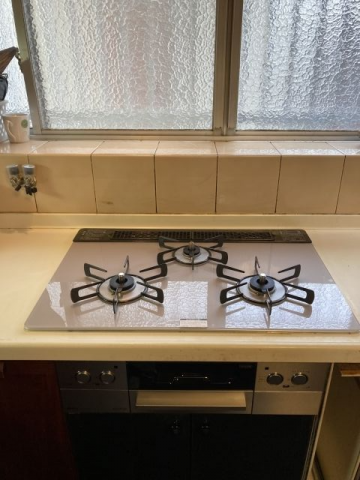 ビルトインガスコンロ交換工事　和歌山県海南市　RHS71W32L24RASTW-LPG