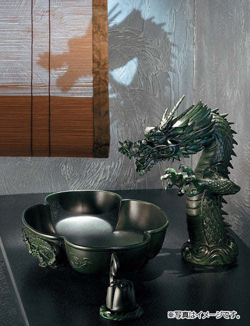 洗面用蛇口 祥竜[台][単水栓][吐水口部][スパウト165mm][吐水口高さ210mm][龍][高岡銅器][一般地]