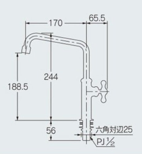 一般用蛇口[台][泡沫立形自在水栓][首長170mm][取付穴径：φ22～27][一般地寒冷地共用][マットブラック]