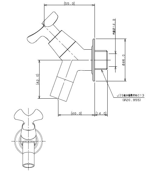 一般用蛇口[壁][単水栓][ガーデン用水栓][一般地]