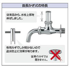 一般用蛇口[壁][単水栓][万能ホーム水栓][呼13][かぎ式][一般地寒冷地共用]