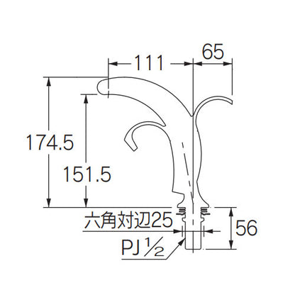 洗面用蛇口 DaReya[台][単水栓][立水栓][吐水口高さ152mm][国産バナナ][一般地]