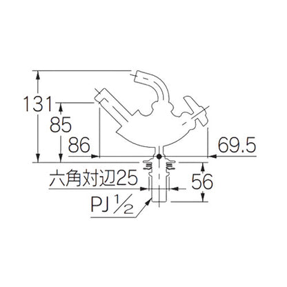 洗面用蛇口 DaReya[台][単水栓][立水栓][スパウト86mm][吐水口高さ85mm][すってんころりん][一般地]