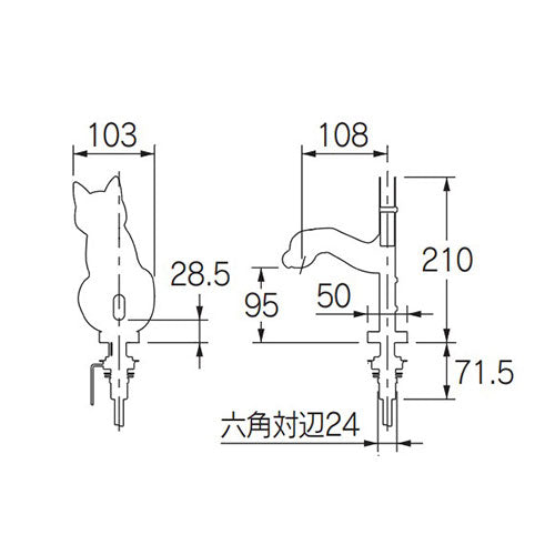 洗面用蛇口 DaReya[台][自動水栓][乾電池/ACアダプタ][スパウト108mm][吐水口高さ92mm][ロミオとシルエット][一般地]