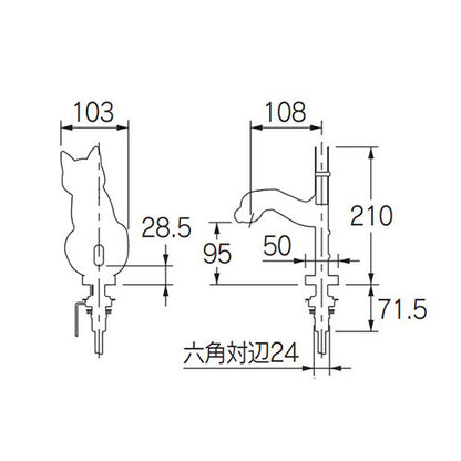 洗面用蛇口 DaReya[台][自動水栓][乾電池/ACアダプタ][スパウト108mm][吐水口高さ92mm][ロミオとシルエット][一般地]