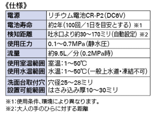 洗面用蛇口[台][自動水栓][単水栓][センサー水栓][乾電池][スパウト123mm][吐水口高さ56mm][一般地]