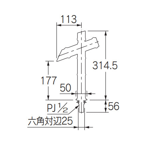 洗面用蛇口 竹里[台][単水栓][自閉立水栓][スパウト105mm][吐水口高さ177mm][若竹][一般地]