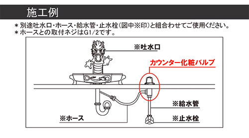 洗面用蛇口 祥竜[台][カウンター化粧バルブ部][純金箔貼り][高岡銅器][一般地]