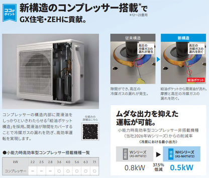 ルームエアコン[NHシリーズ][100V][6畳][2.2kW][ノクリア][2026年モデル]