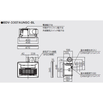 浴室暖房乾燥機[温水式][天井埋込型][中間ダクト接続][開口コンパクトタイプ][自動乾燥機能付][衣類乾燥][1坪以下]