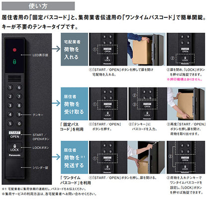 宅配ボックス イーコンボライト[ボックスのみ][前入][前出][FF][電子鍵][右開き][ラージタイプ]