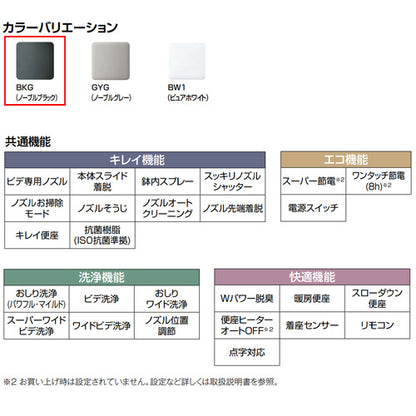 洗浄便座 シャワートイレVA[瞬間式][共用サイズ][暖房便座][手動レバー洗浄][ノーブルブラック]